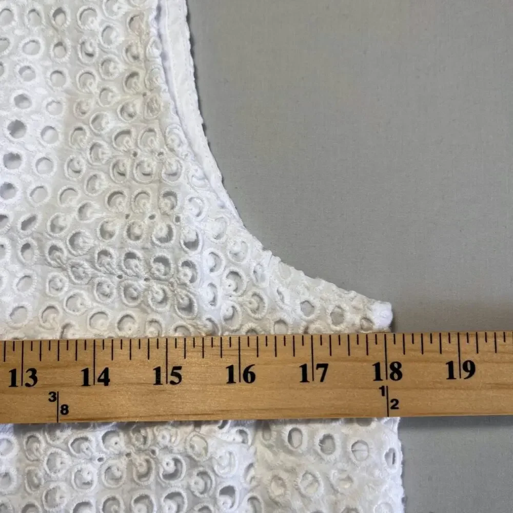 NWT J CREW White Eyelet Sleeveless Short Dress Size M Bridal Shower - Picture 4 of 10